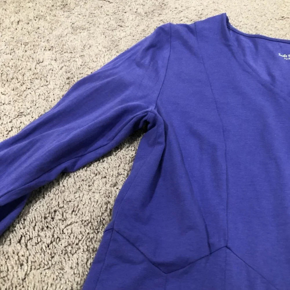 Soft Surroundings Birdsong Seamed Dress in Purple Iris Long Sleeve Size Medium - Picture 6 of 12